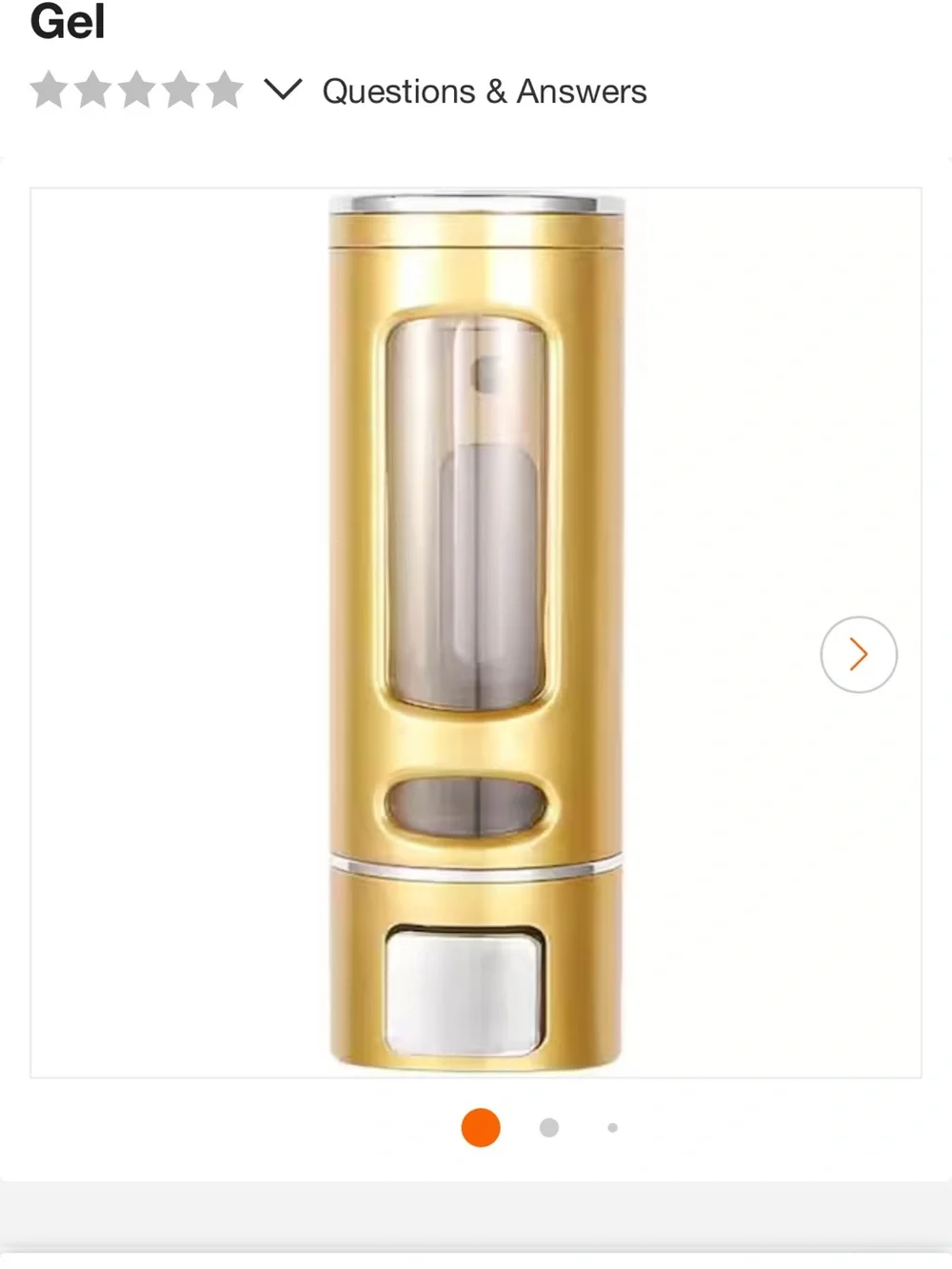 Wall-Mounted Liquid Soap Dispenser  gold with Transparent Window